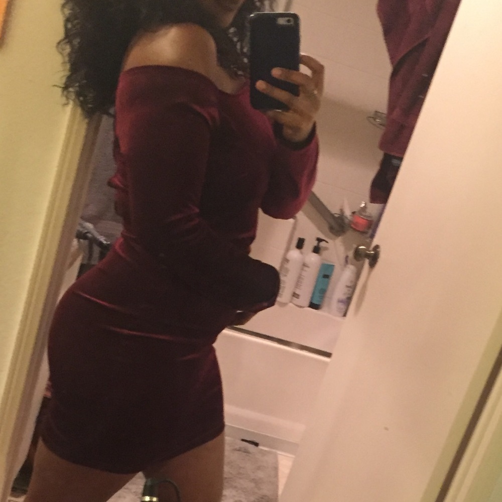 Fashion Nova Burgundy Dress